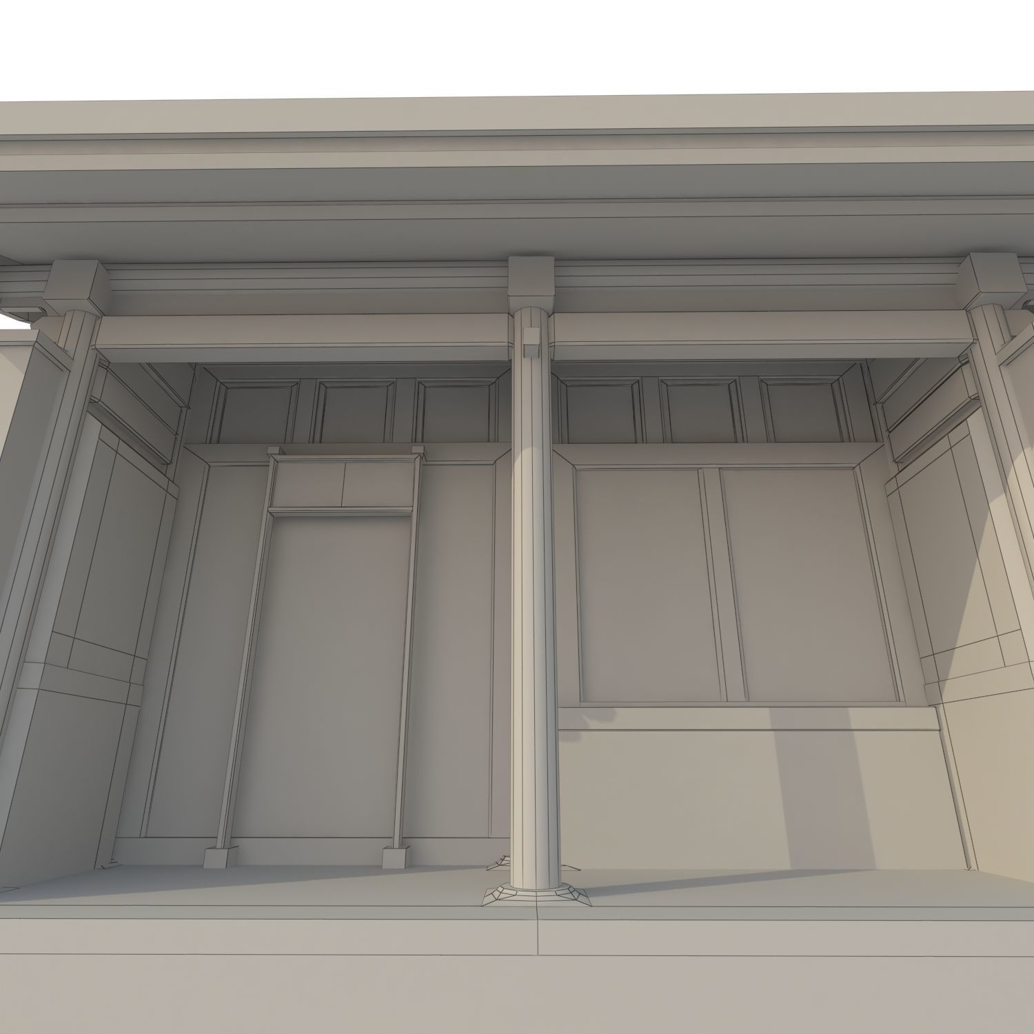 Ancient Chinese Architecture Distribution room 01 Low-poly 3D model_11