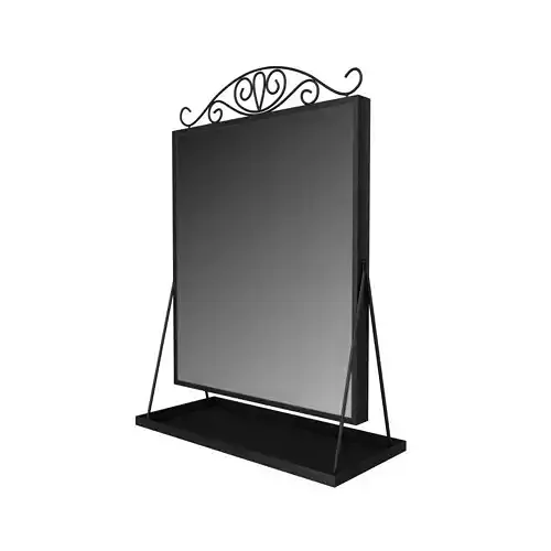 Standing mirror with container