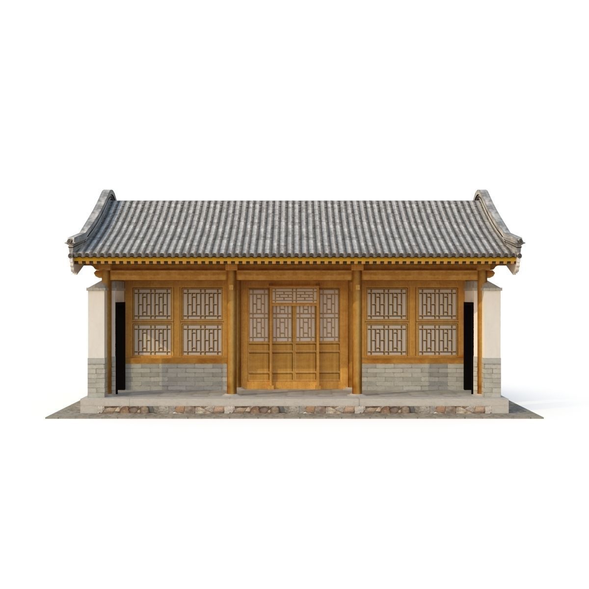 Ancient Chinese Architecture Distribution room 03 Low-poly 3D model_6