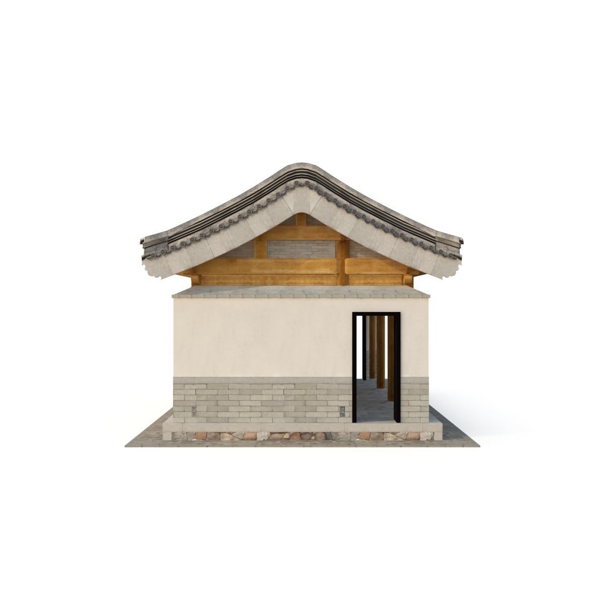 Ancient Chinese Architecture Distribution room 03 Low-poly 3D model_8