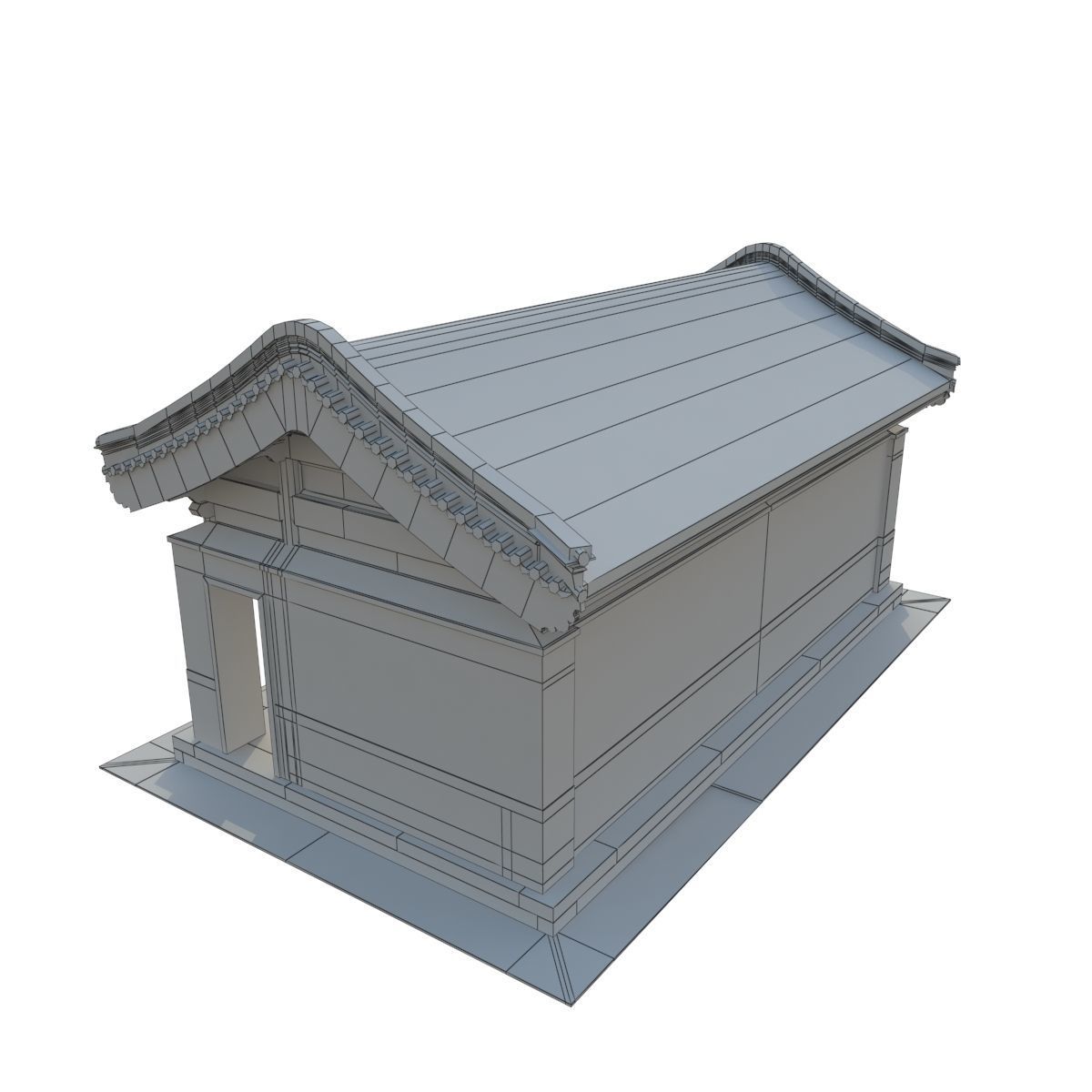 Ancient Chinese Architecture Distribution room 03 Low-poly 3D model_13