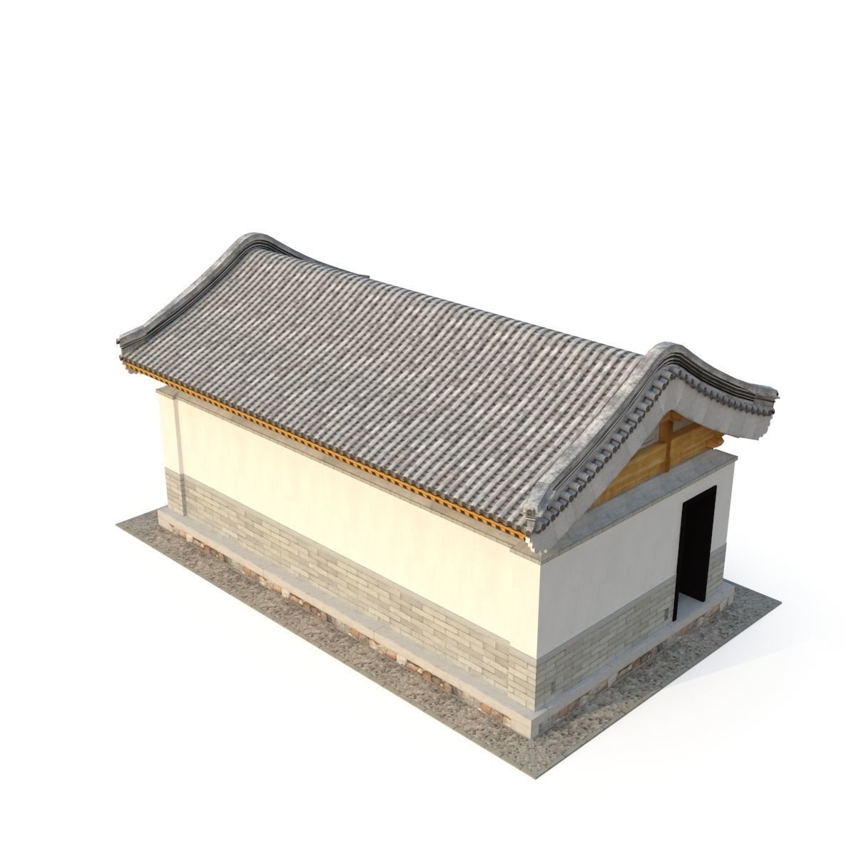 Ancient Chinese Architecture Distribution room 03 Low-poly 3D model_5
