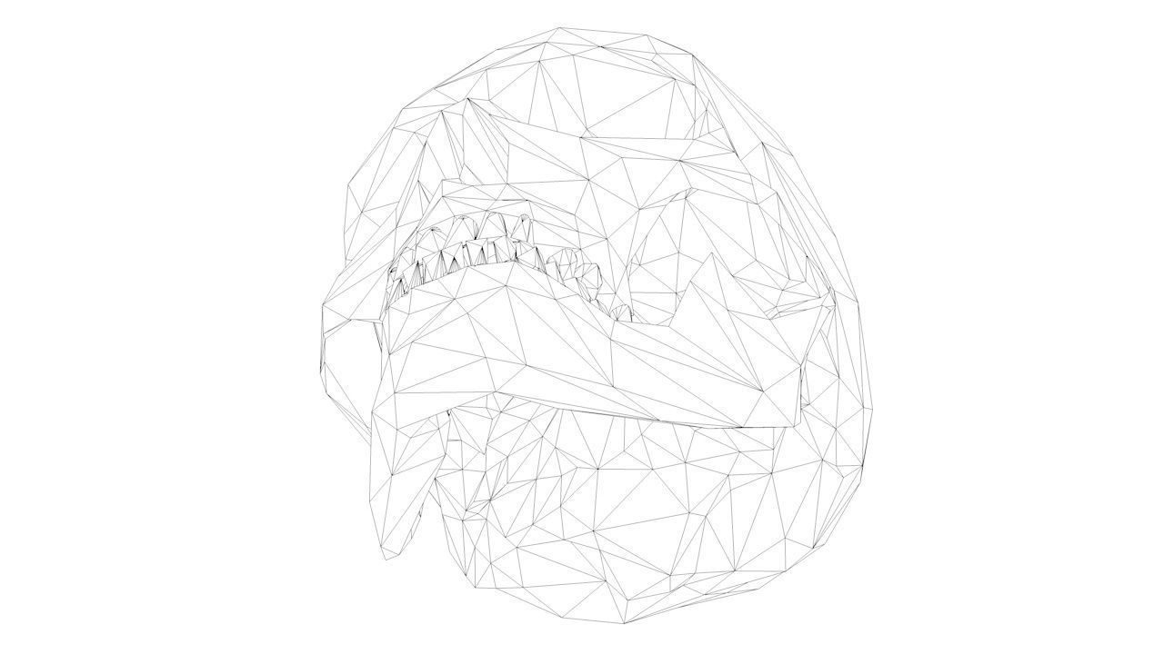 Lowpoly Human Skull Low-poly 3D model_13