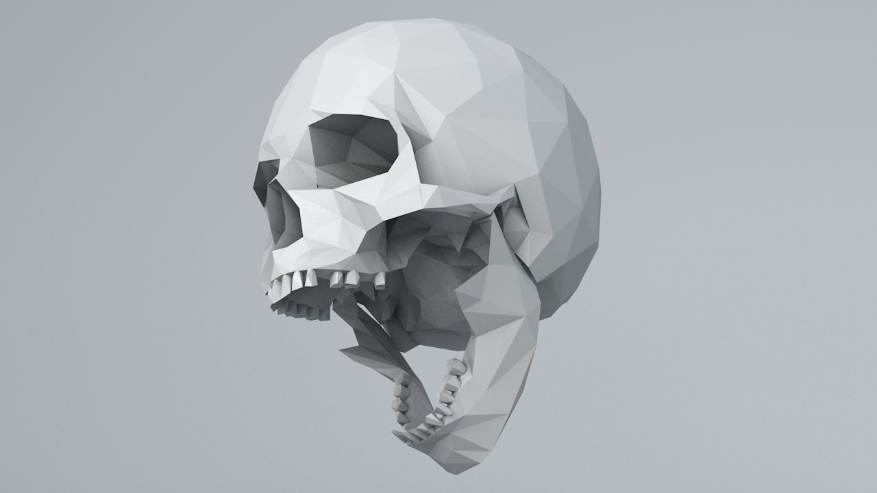Lowpoly Human Skull Low-poly 3D model_4