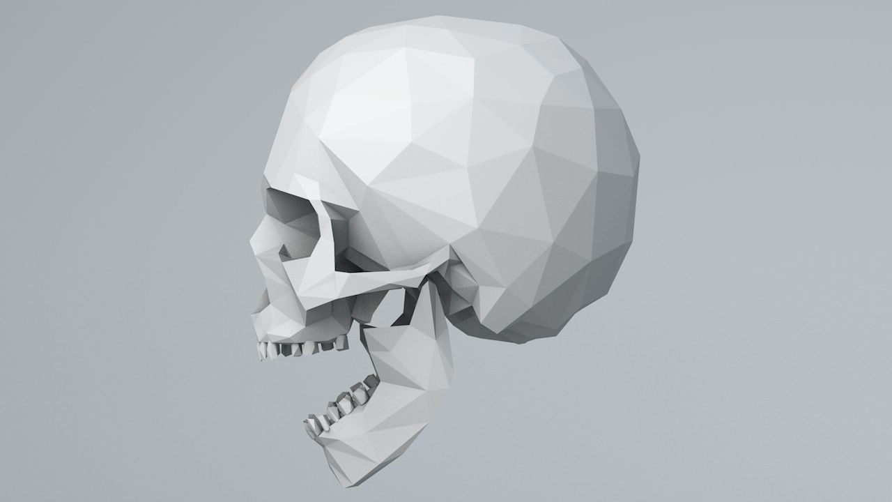 Lowpoly Human Skull Low-poly 3D model_2