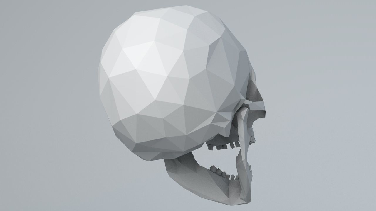 Lowpoly Human Skull Low-poly 3D model_7