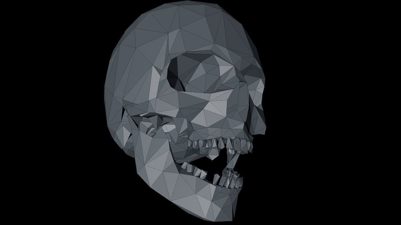 Lowpoly Human Skull Low-poly 3D model_9
