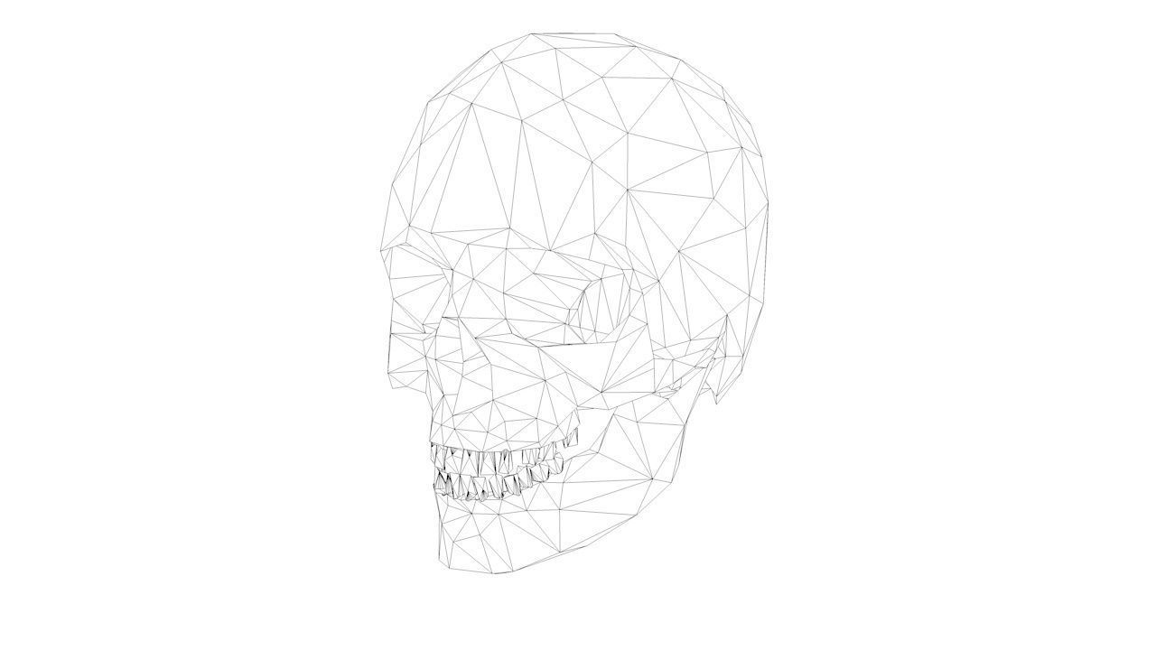 Lowpoly Human Skull Low-poly 3D model_12