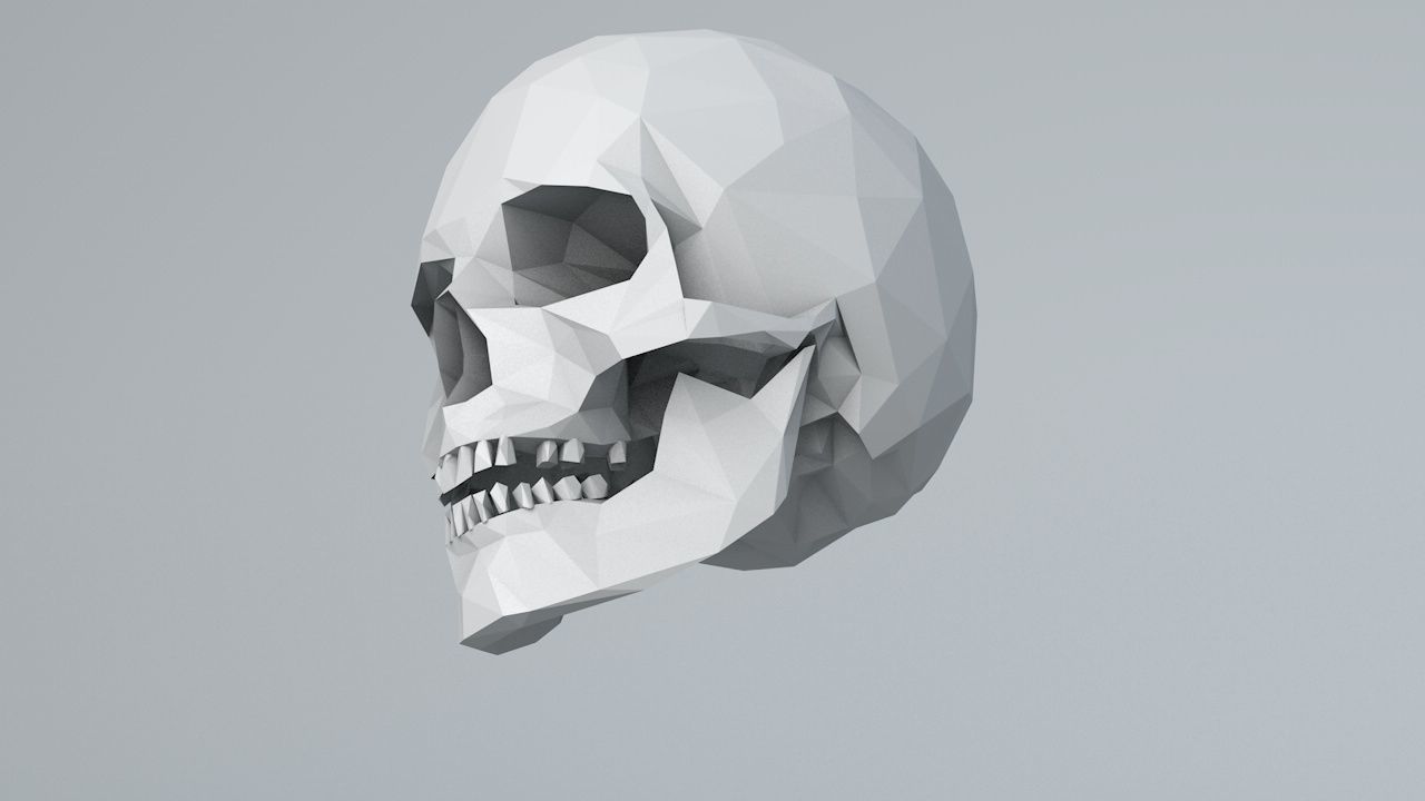 Lowpoly Human Skull Low-poly 3D model_6