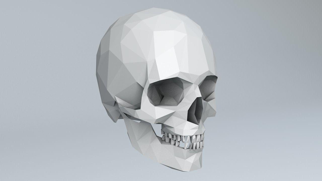 Lowpoly Human Skull Low-poly 3D model_1