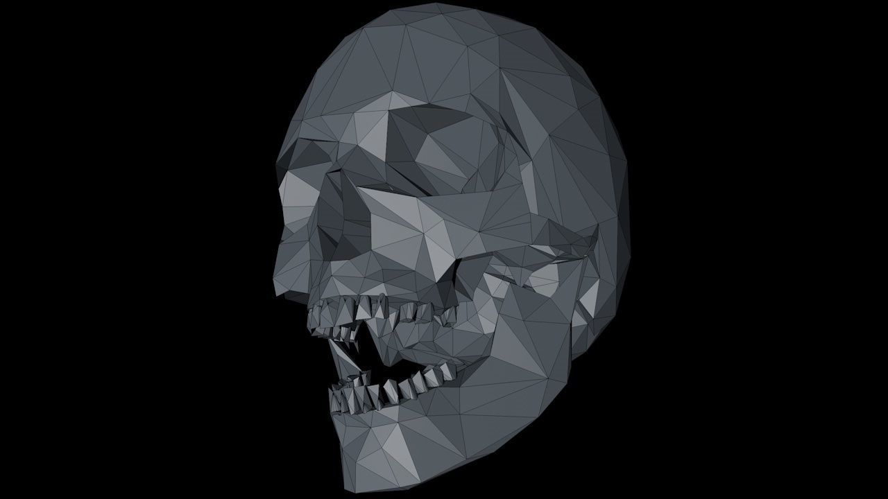 Lowpoly Human Skull Low-poly 3D model_10