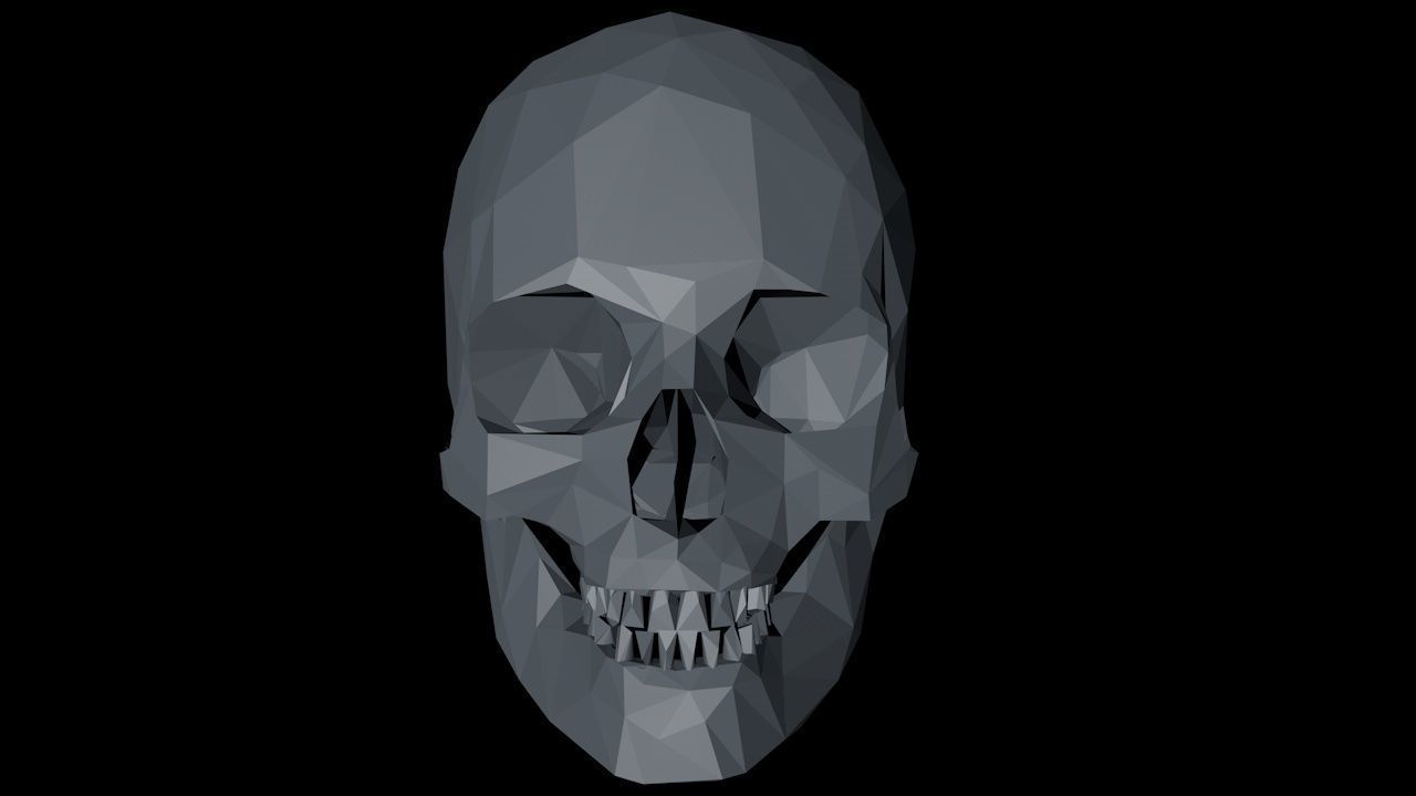 Lowpoly Human Skull Low-poly 3D model_8