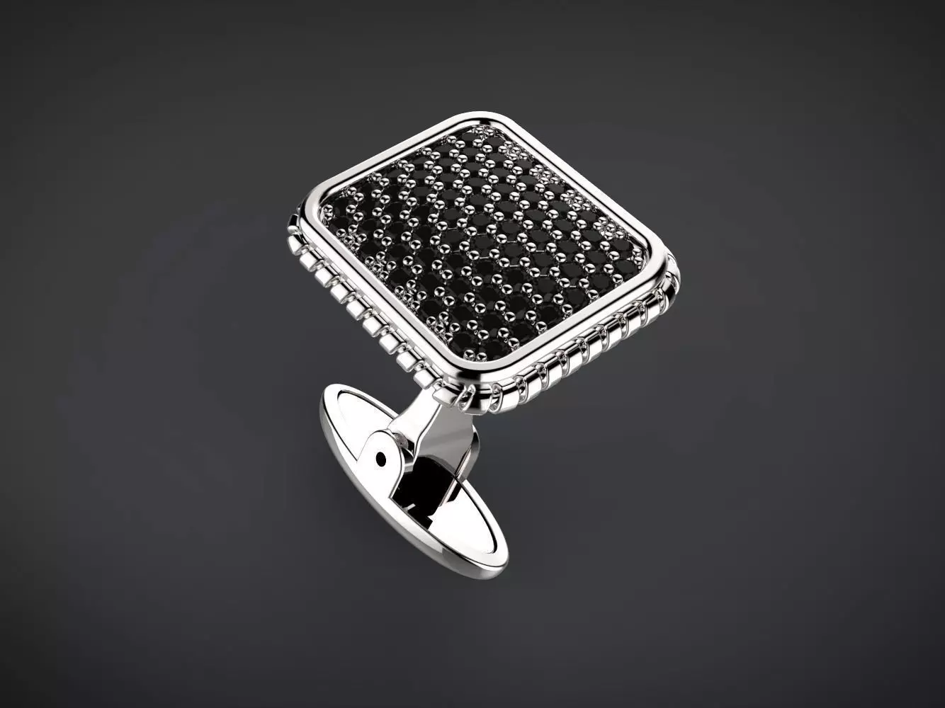 Cufflink rectangle 001 3D print model