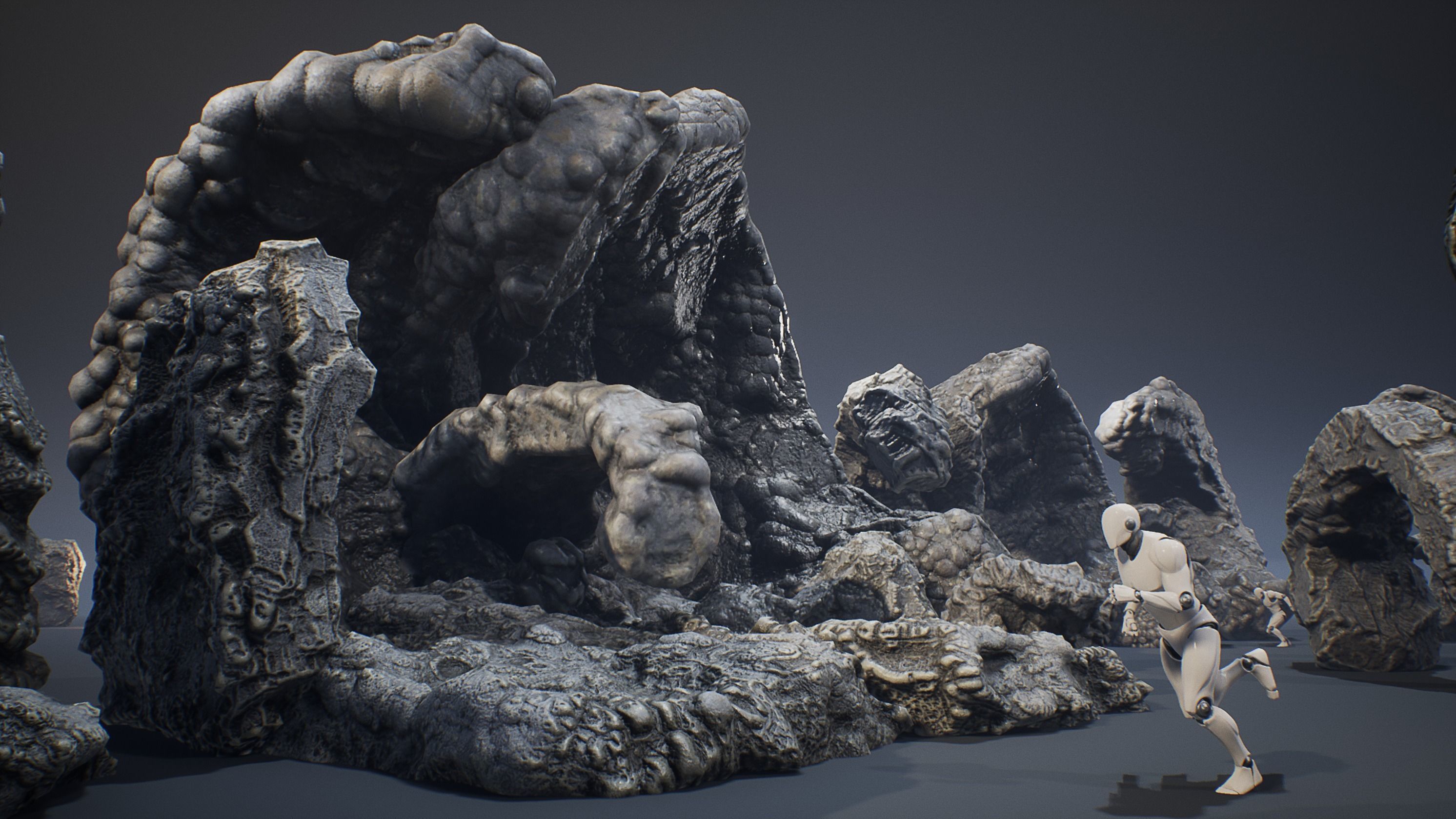 Ancient Cavern Set I - Cave Rocks Asset Pack Unreal Engine Low-poly 3D model_4