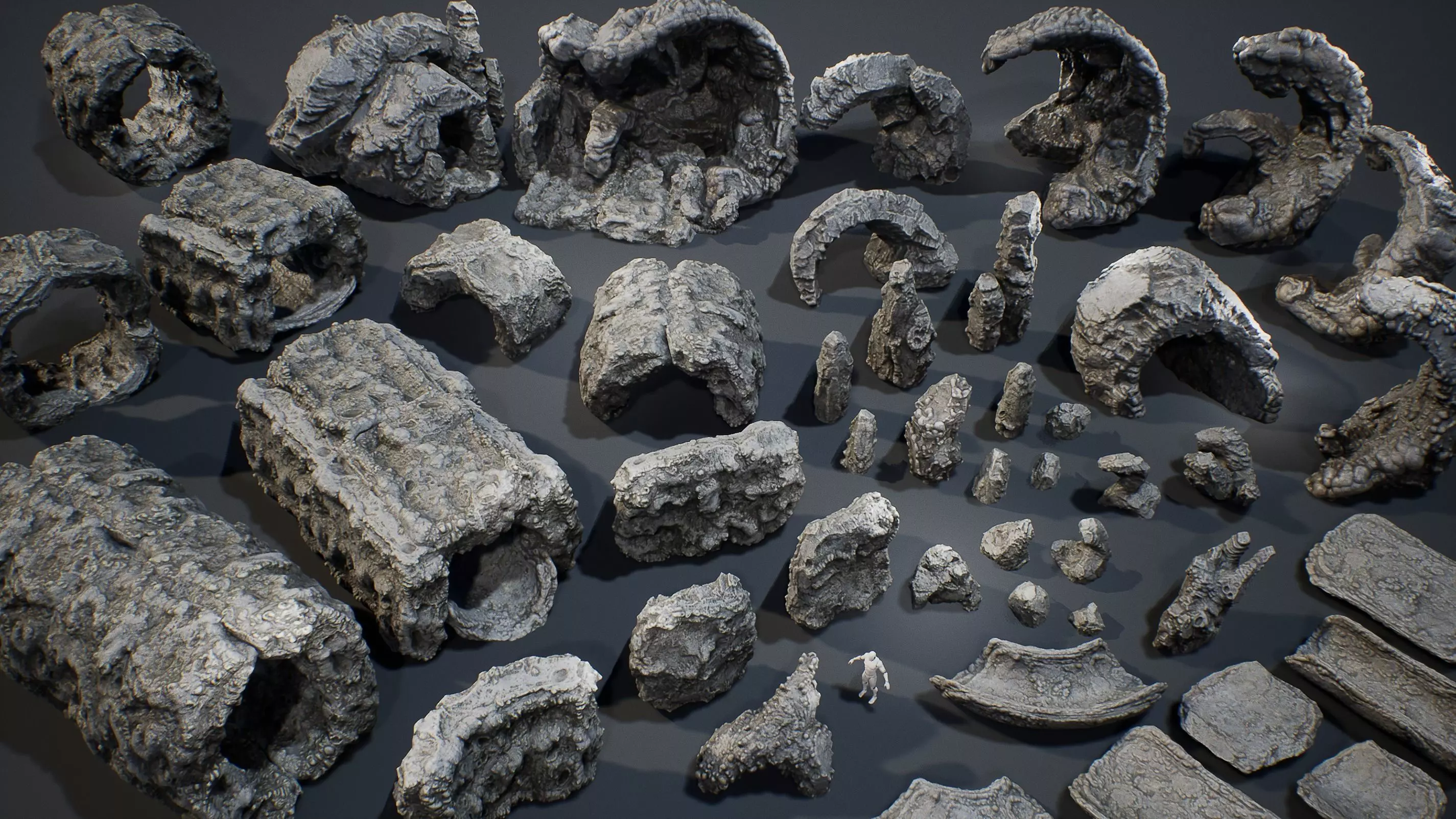 Ancient Cavern Set I - Cave Rocks Asset Pack Unreal Engine Low-poly 3D model_0