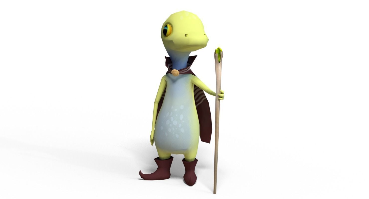 Cute Gecko Lizard Low-poly 3D model_6