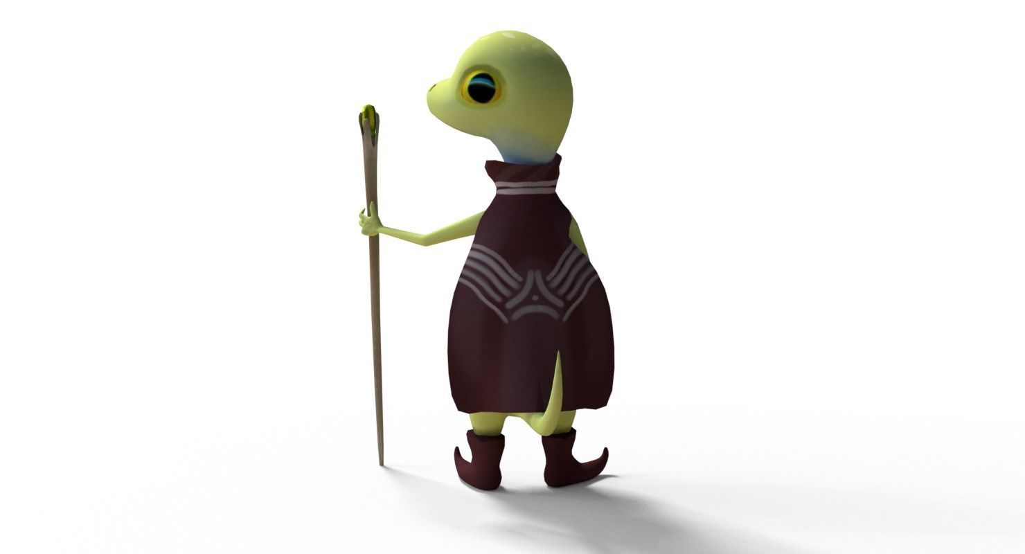 Cute Gecko Lizard Low-poly 3D model_9