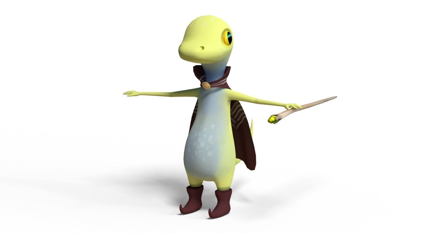 Cute Gecko Lizard Low-poly 3D model_3
