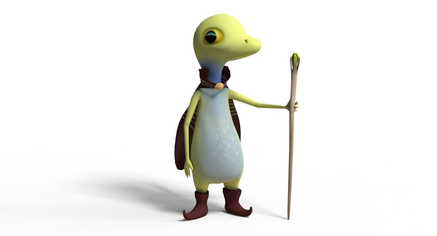 Cute Gecko Lizard Low-poly 3D model_1