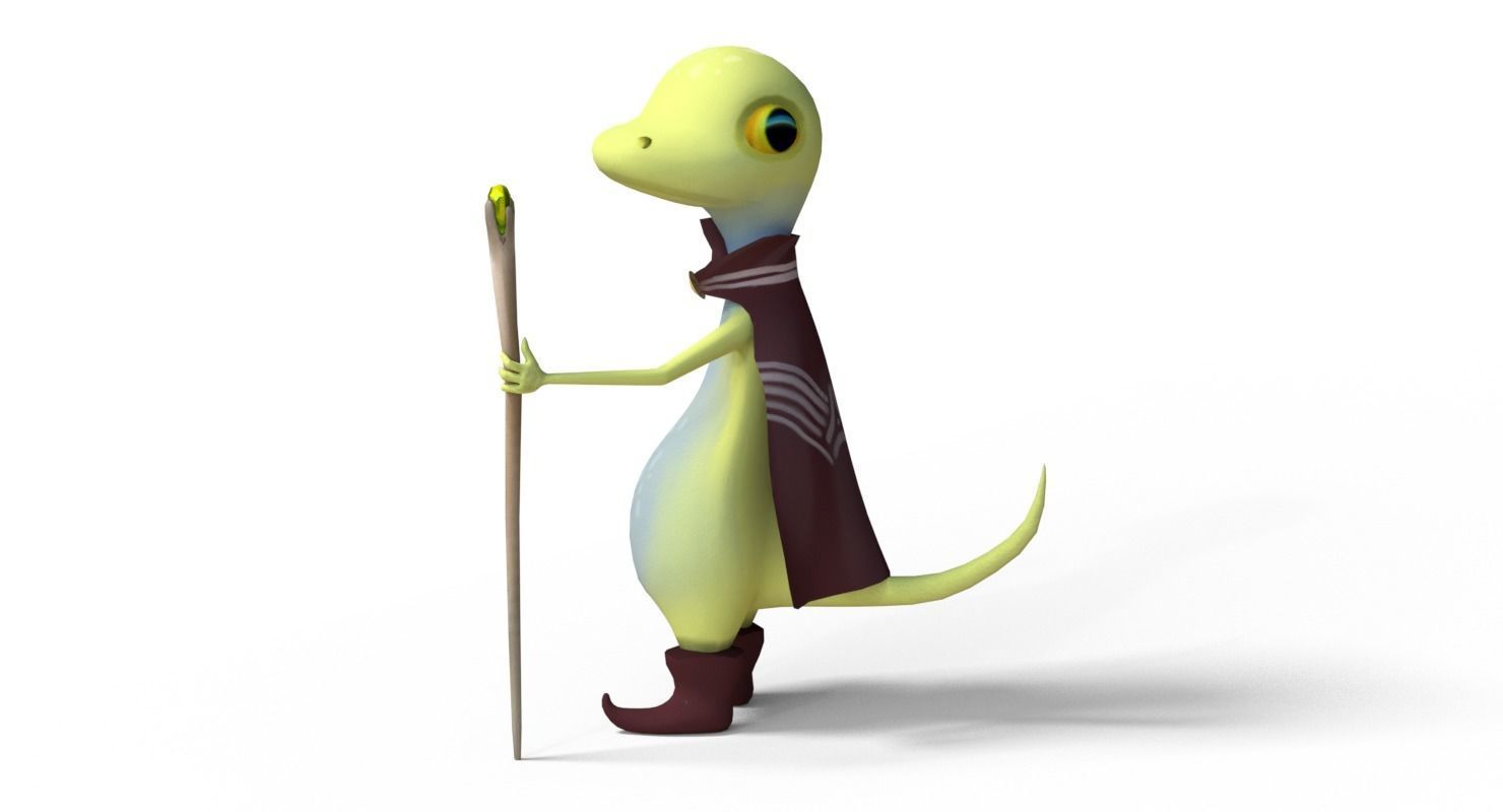 Cute Gecko Lizard Low-poly 3D model_5