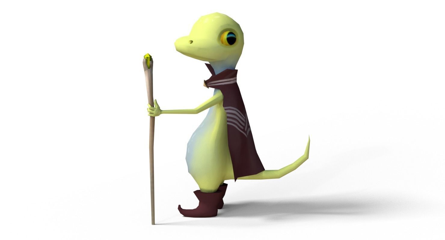 Cute Gecko Lizard Low-poly 3D model_7