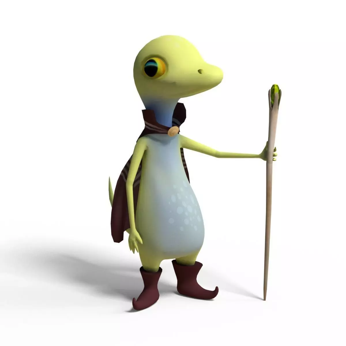 Cute Gecko Lizard Low-poly 3D model_0