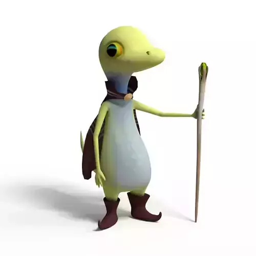 Cute Gecko Lizard Low-poly 3D model