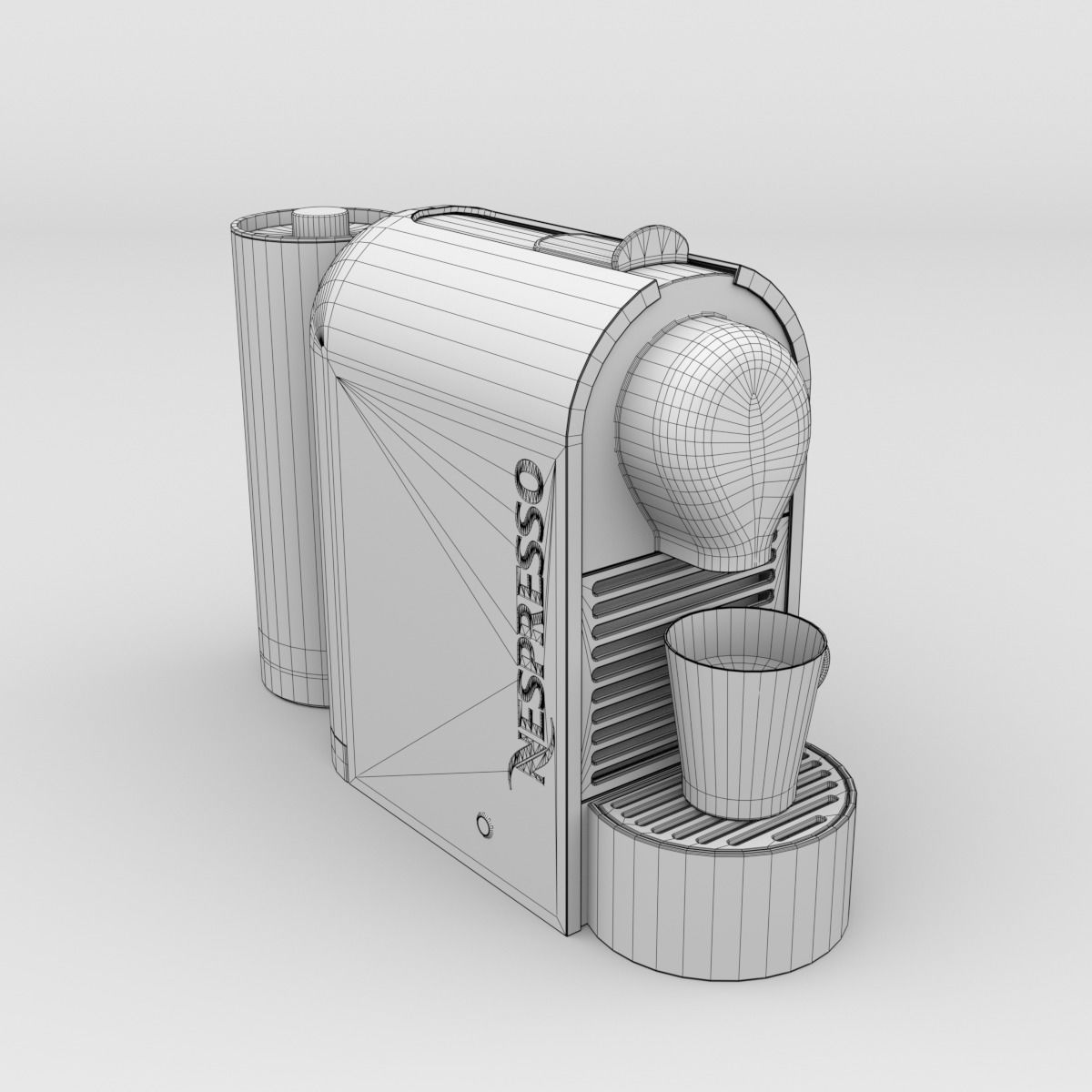Nespresso U Cream Coffee Machine Blender Cycles 3D model_4