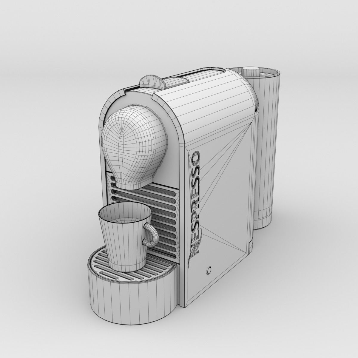 Nespresso U Cream Coffee Machine Blender Cycles 3D model_3