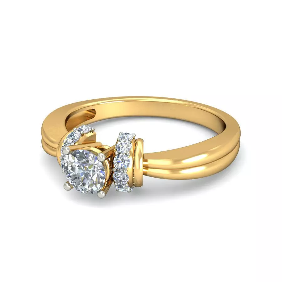 VYT-vjr-2968 Solitaire Engagement ring 3D print model 3D print model_0