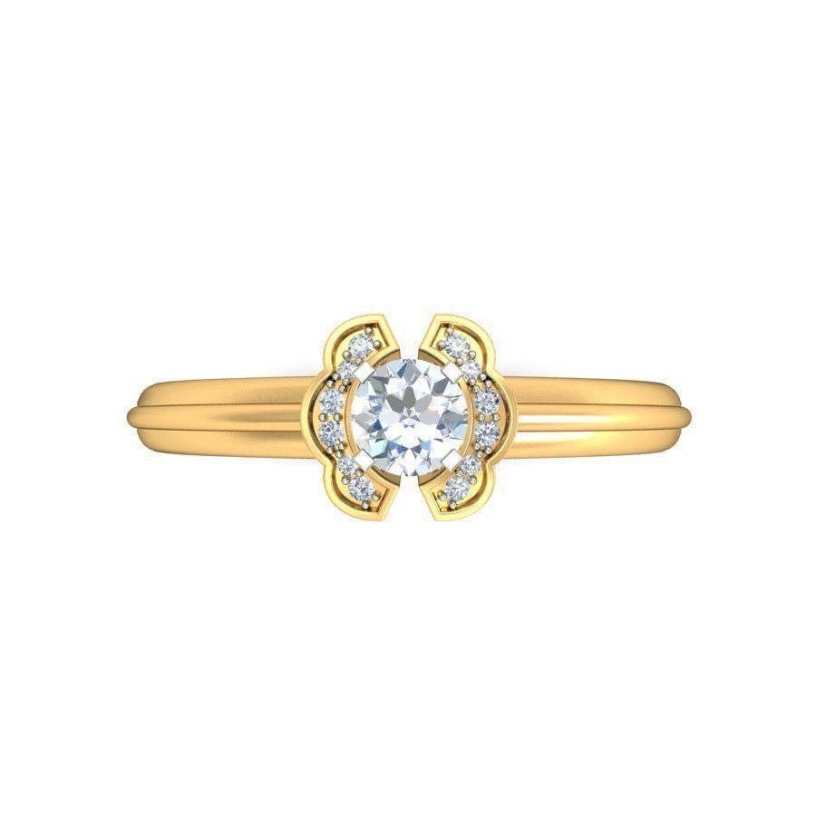 VYT-vjr-2975 Solitaire Engagement ring 3D print model 3D print model_3