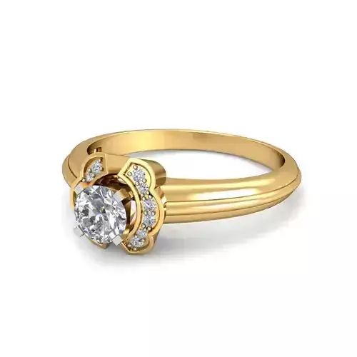 VYT-vjr-2975 Solitaire Engagement ring 3D print model