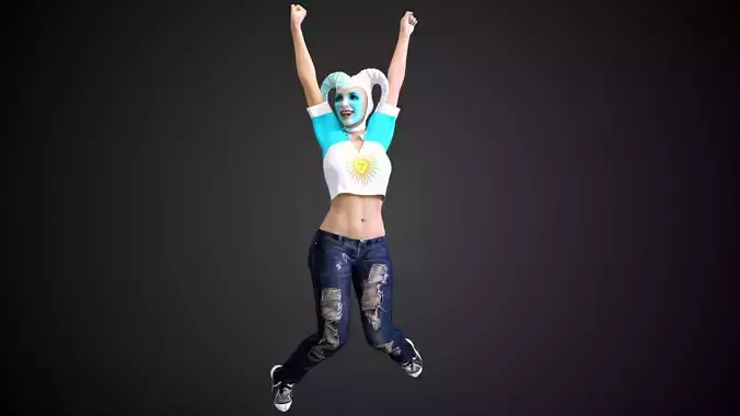 Soccer Fan Girl International 3D model