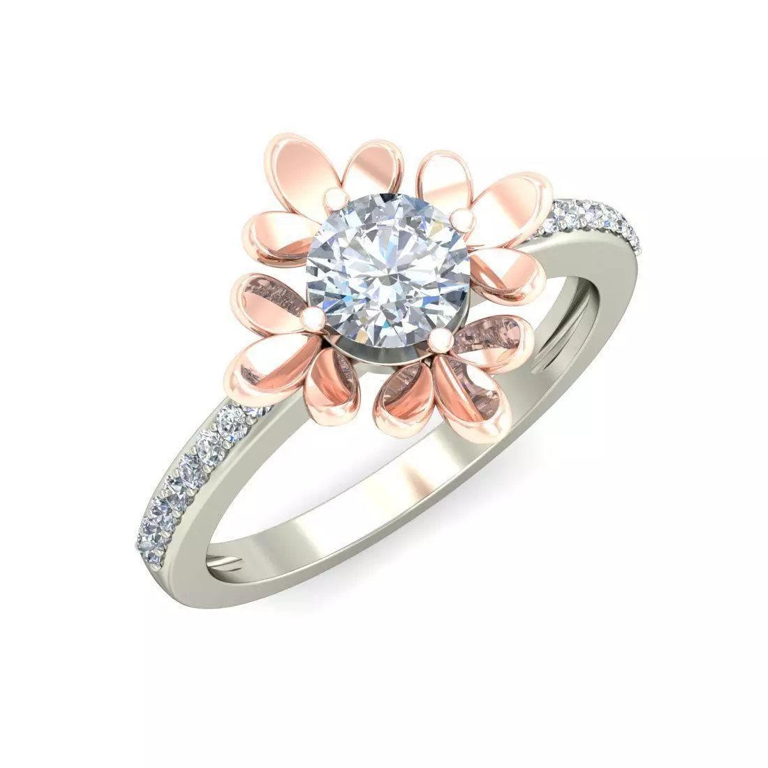 VYT-vjr-04 Solitaire Engagement ring 3D print model 3D print model_0