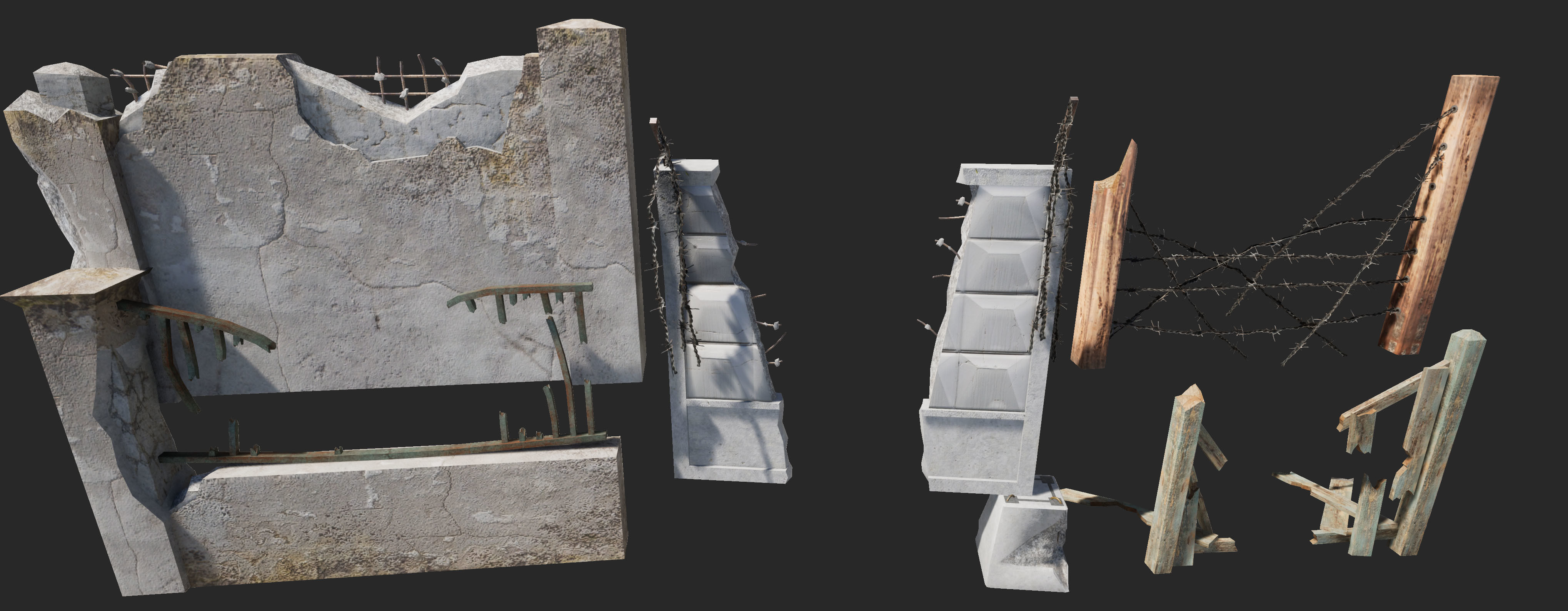 Mobile Fence Pack Low-poly 3D model_5