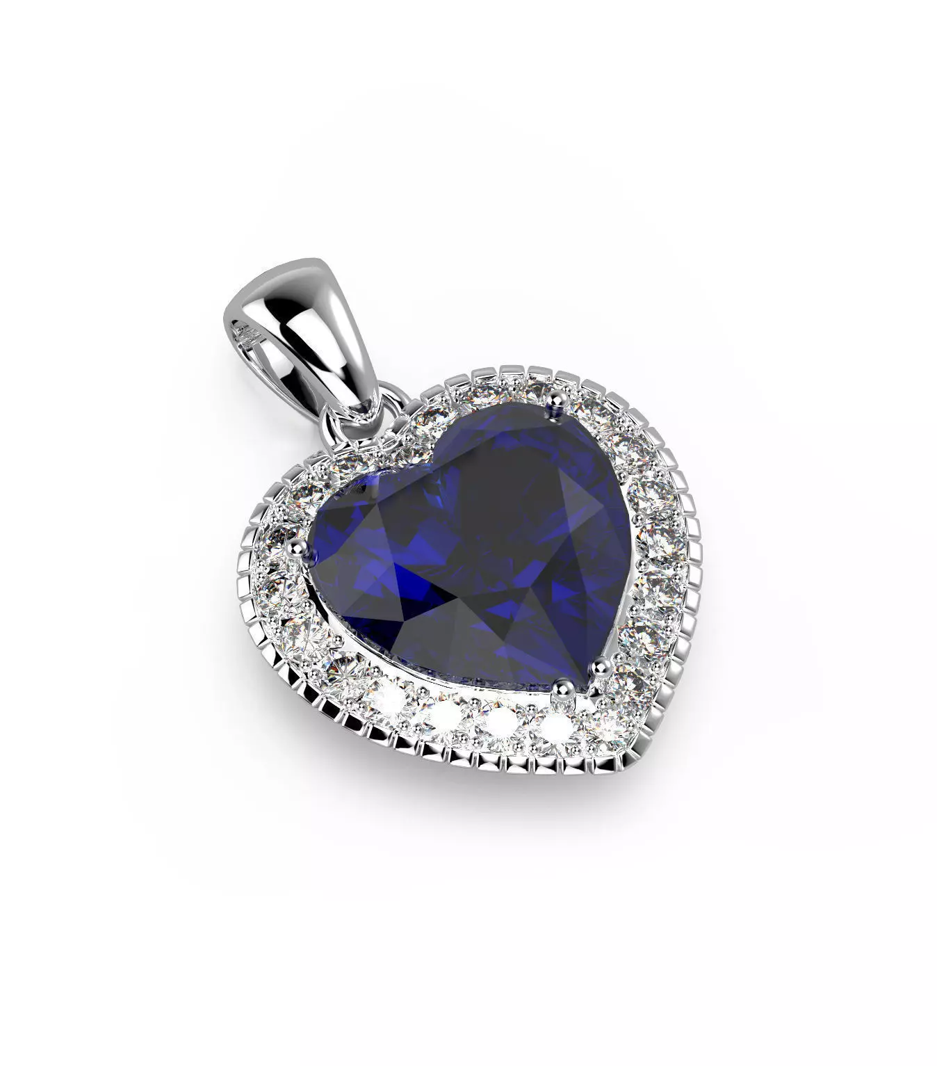 180530 P Pendant blue heart 3D print model