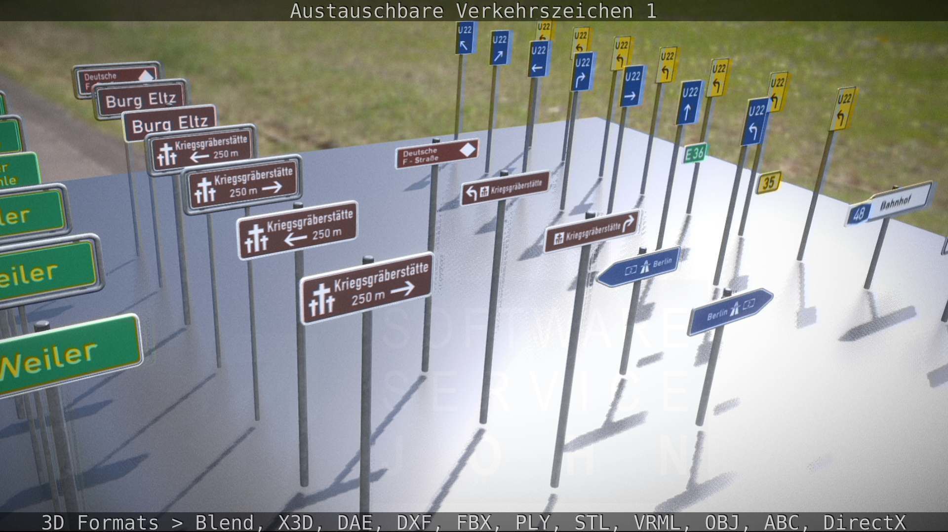 Austauschbare Verkerszeichen Low-poly 3D model_61