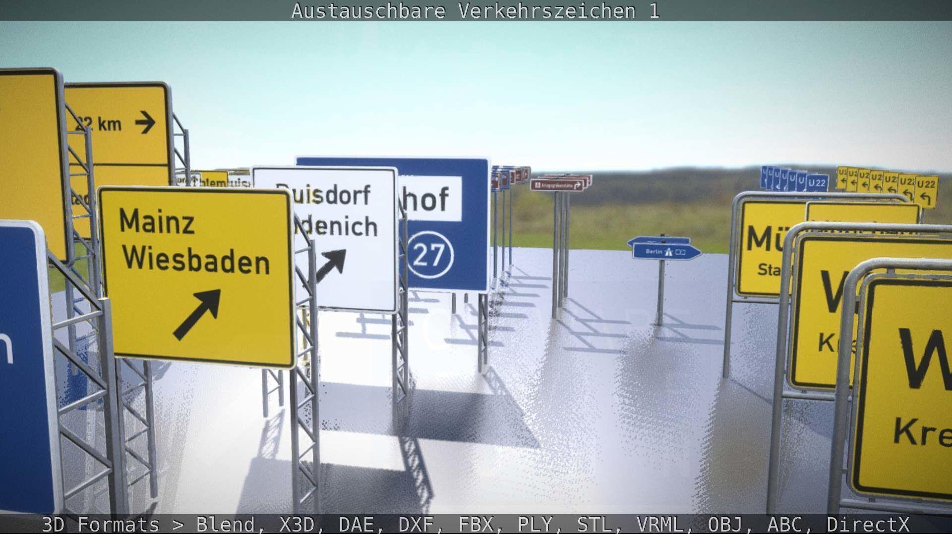 Austauschbare Verkerszeichen Low-poly 3D model_35