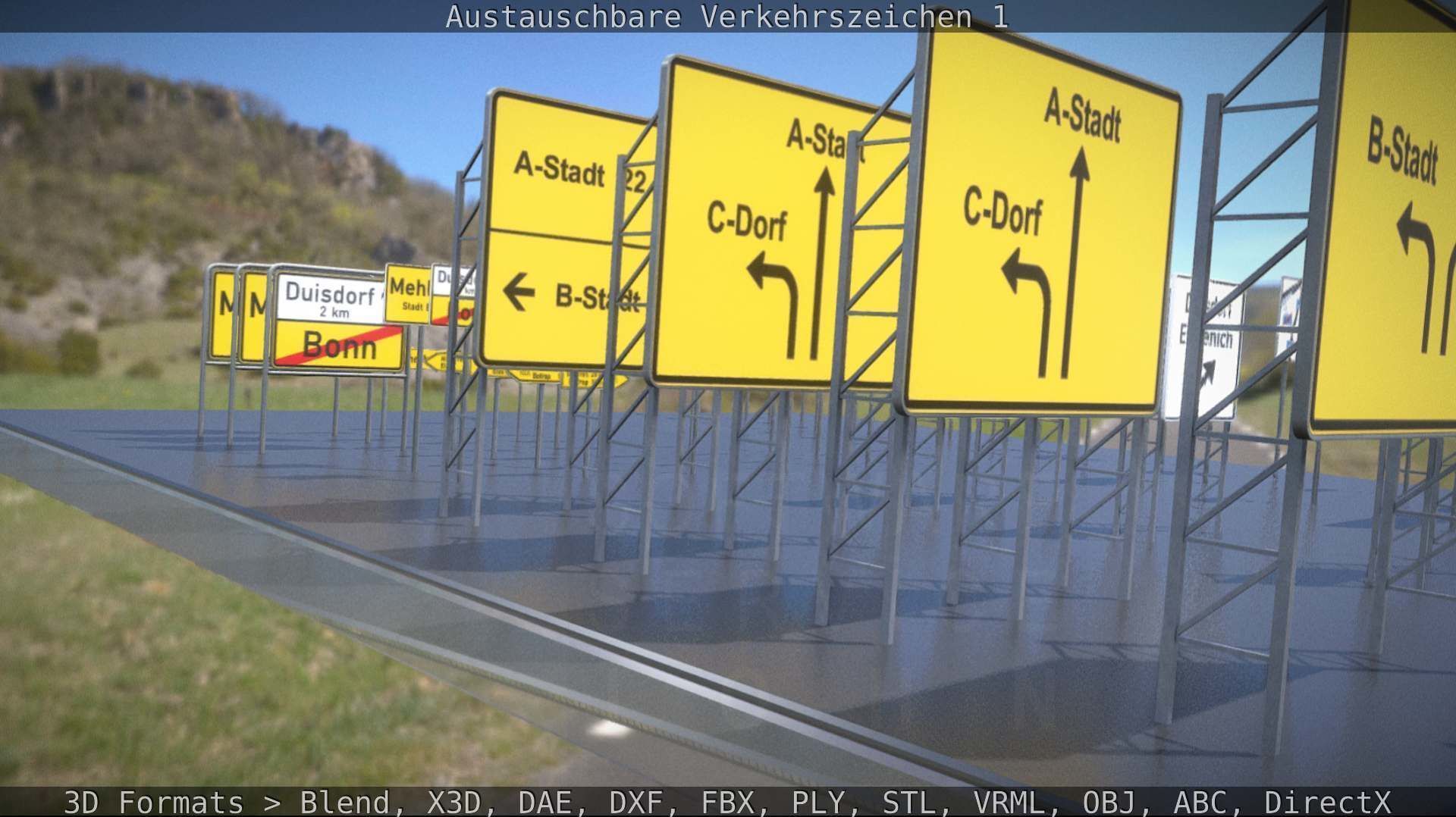 Austauschbare Verkerszeichen Low-poly 3D model_108