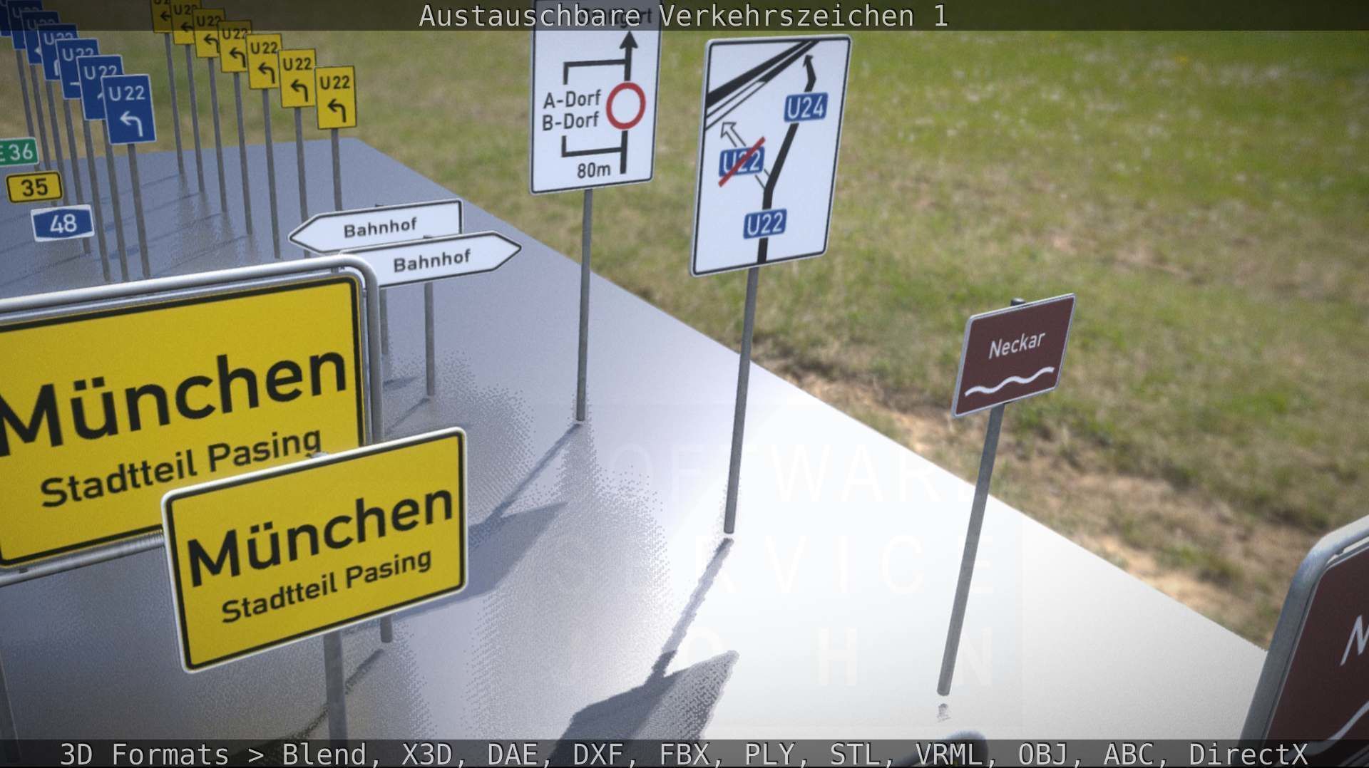 Austauschbare Verkerszeichen Low-poly 3D model_48