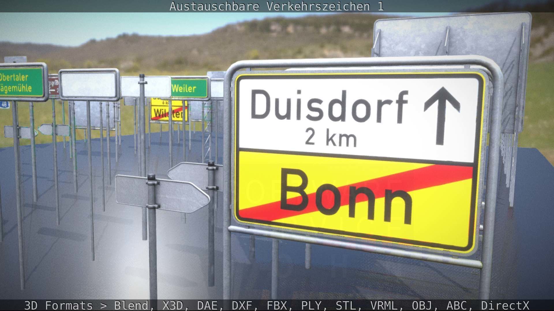 Austauschbare Verkerszeichen Low-poly 3D model_91