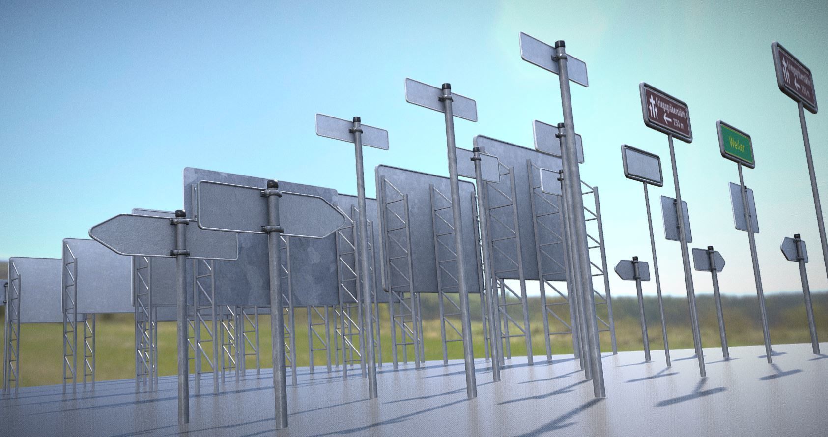 Austauschbare Verkerszeichen Low-poly 3D model_10