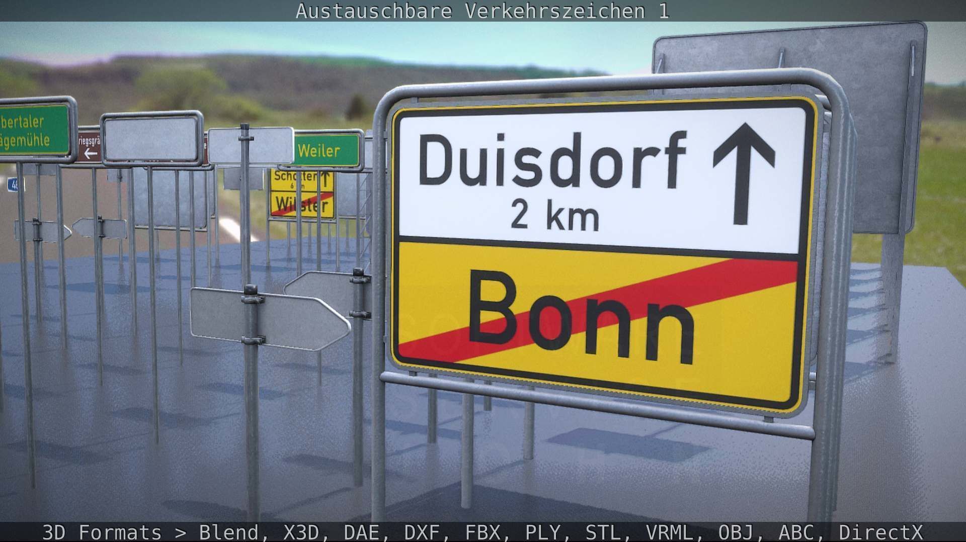 Austauschbare Verkerszeichen Low-poly 3D model_97