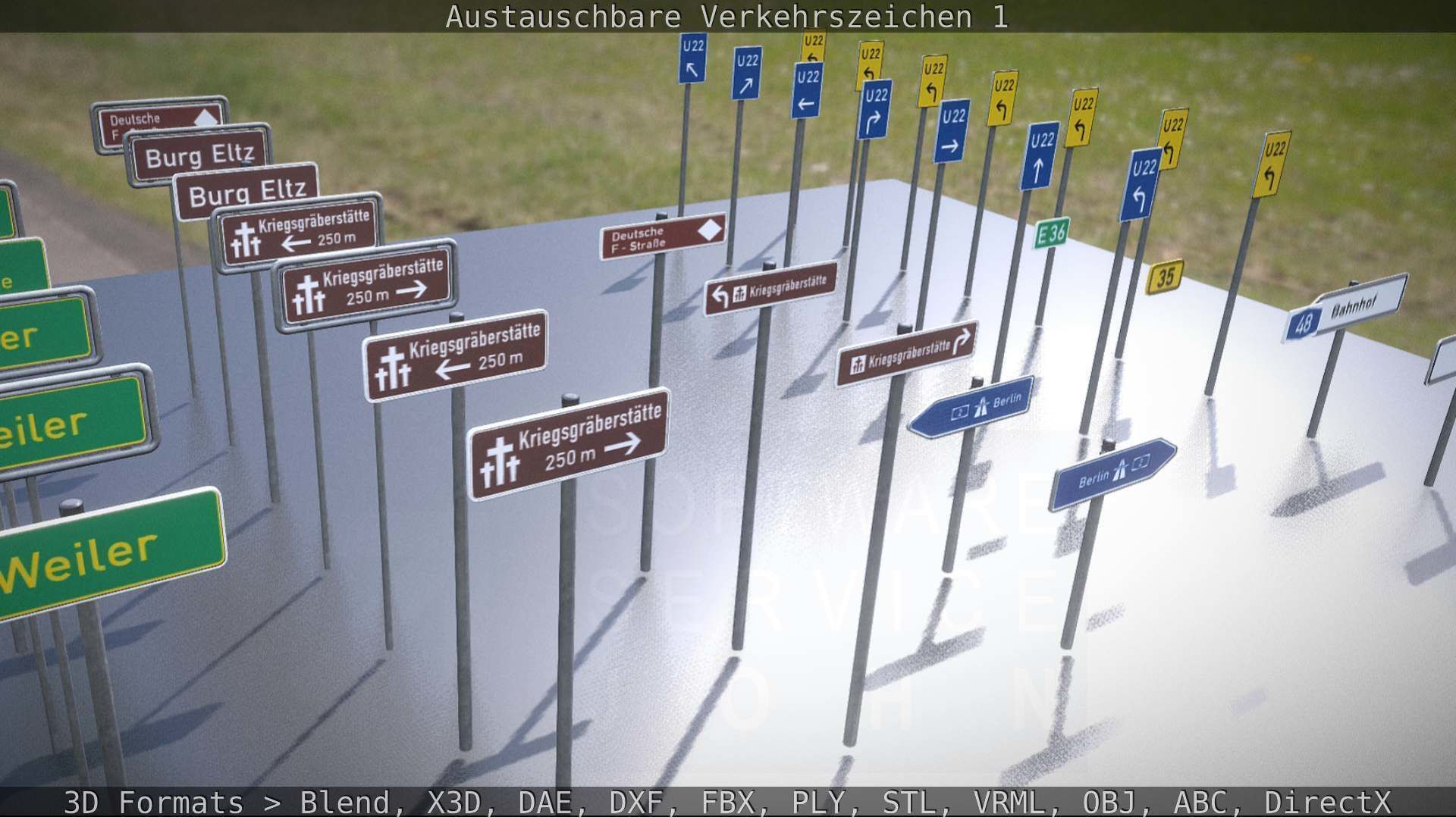 Austauschbare Verkerszeichen Low-poly 3D model_60