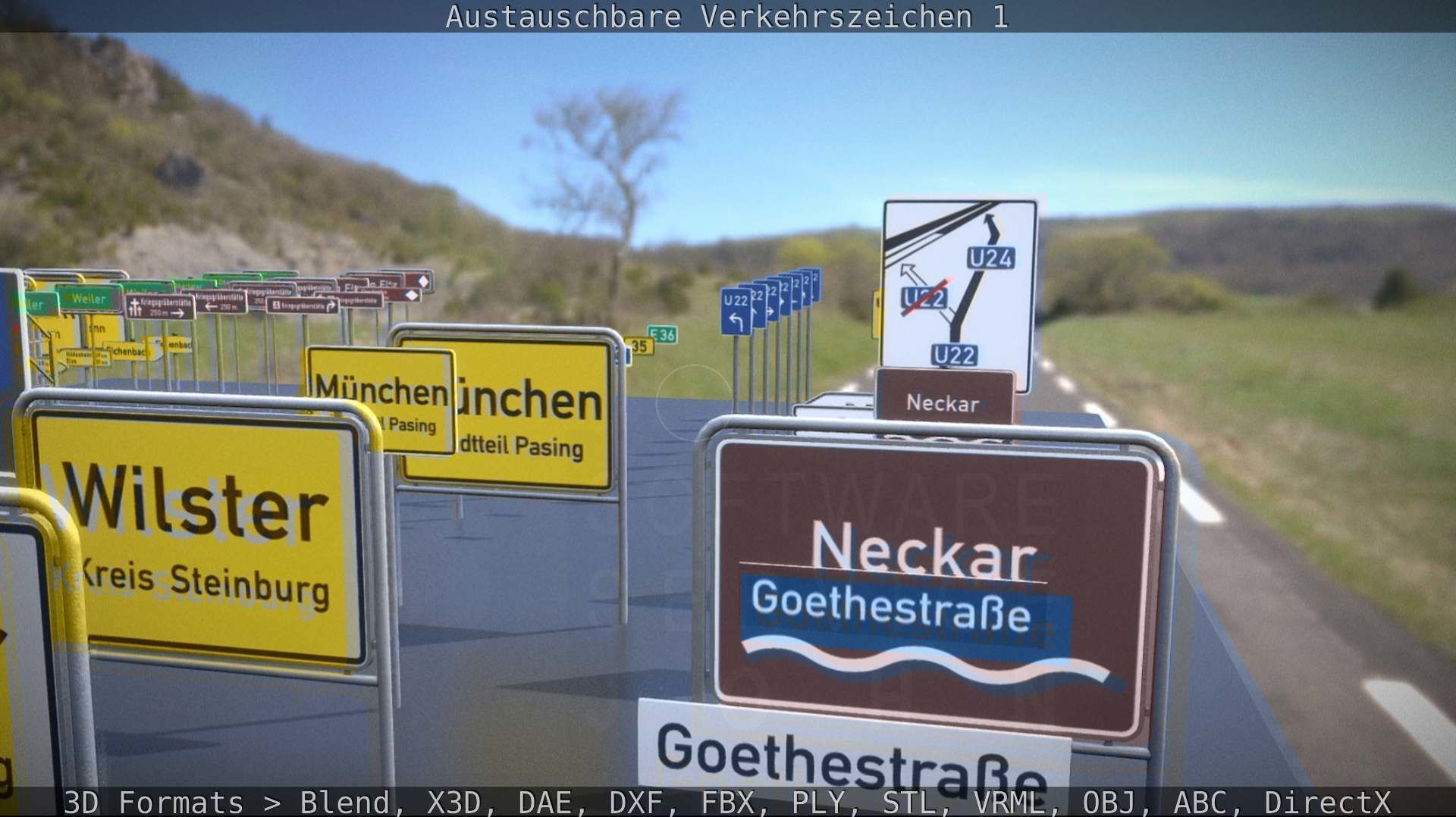 Austauschbare Verkerszeichen Low-poly 3D model_43