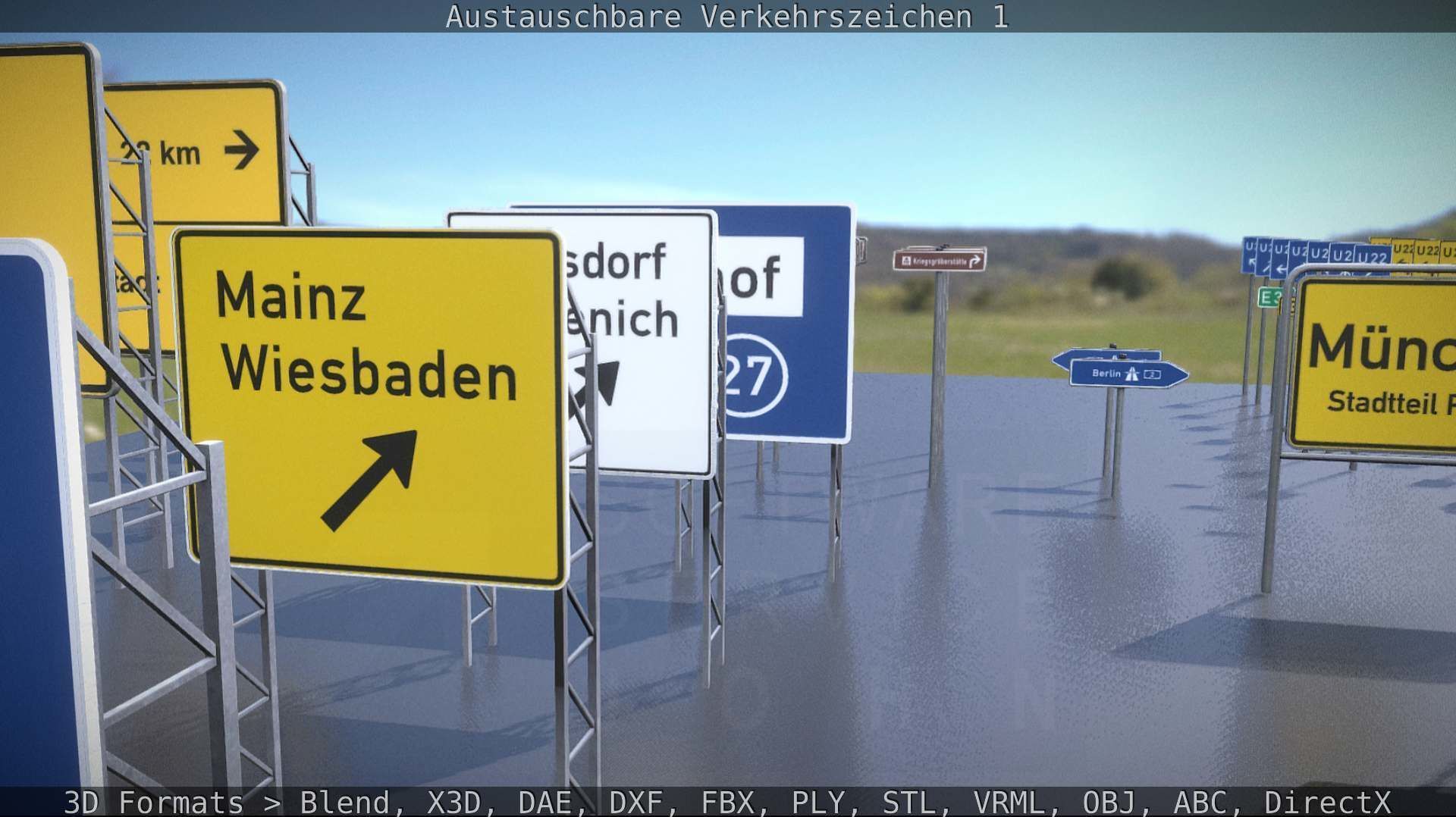 Austauschbare Verkerszeichen Low-poly 3D model_31