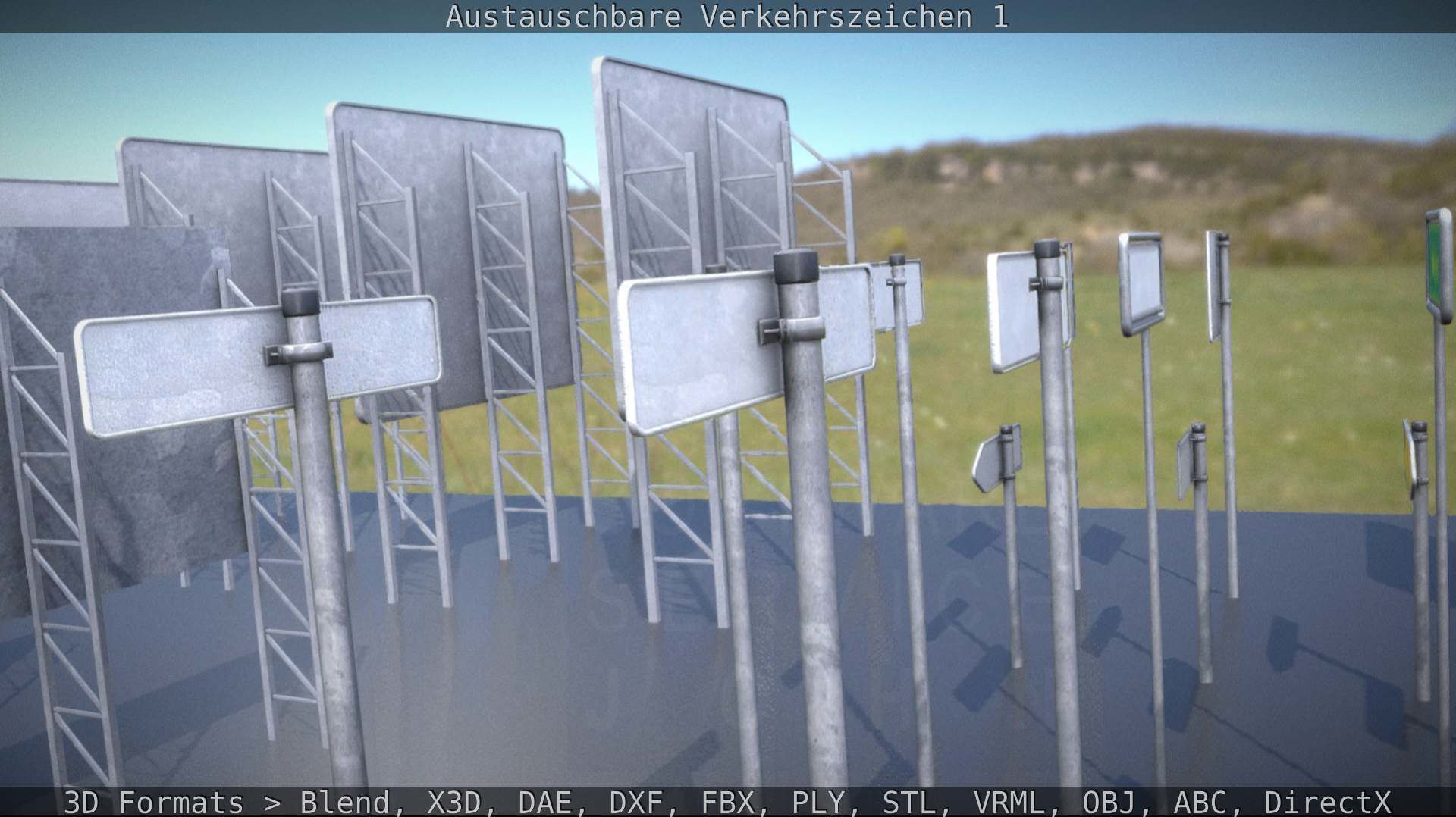 Austauschbare Verkerszeichen Low-poly 3D model_72