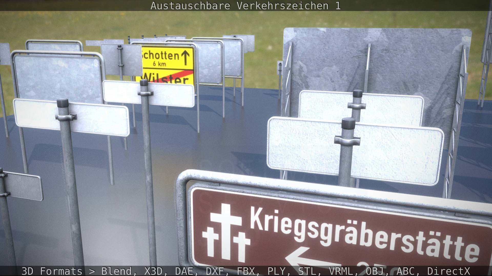 Austauschbare Verkerszeichen Low-poly 3D model_82