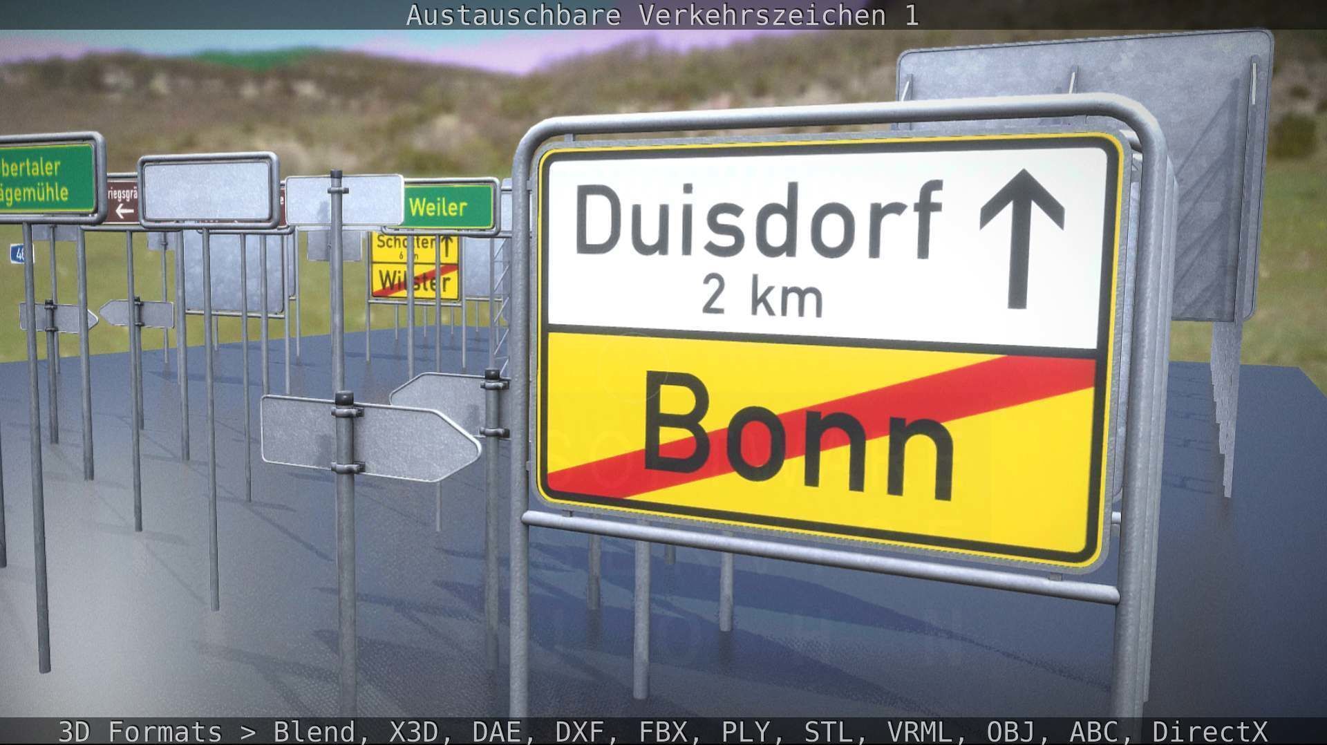 Austauschbare Verkerszeichen Low-poly 3D model_95