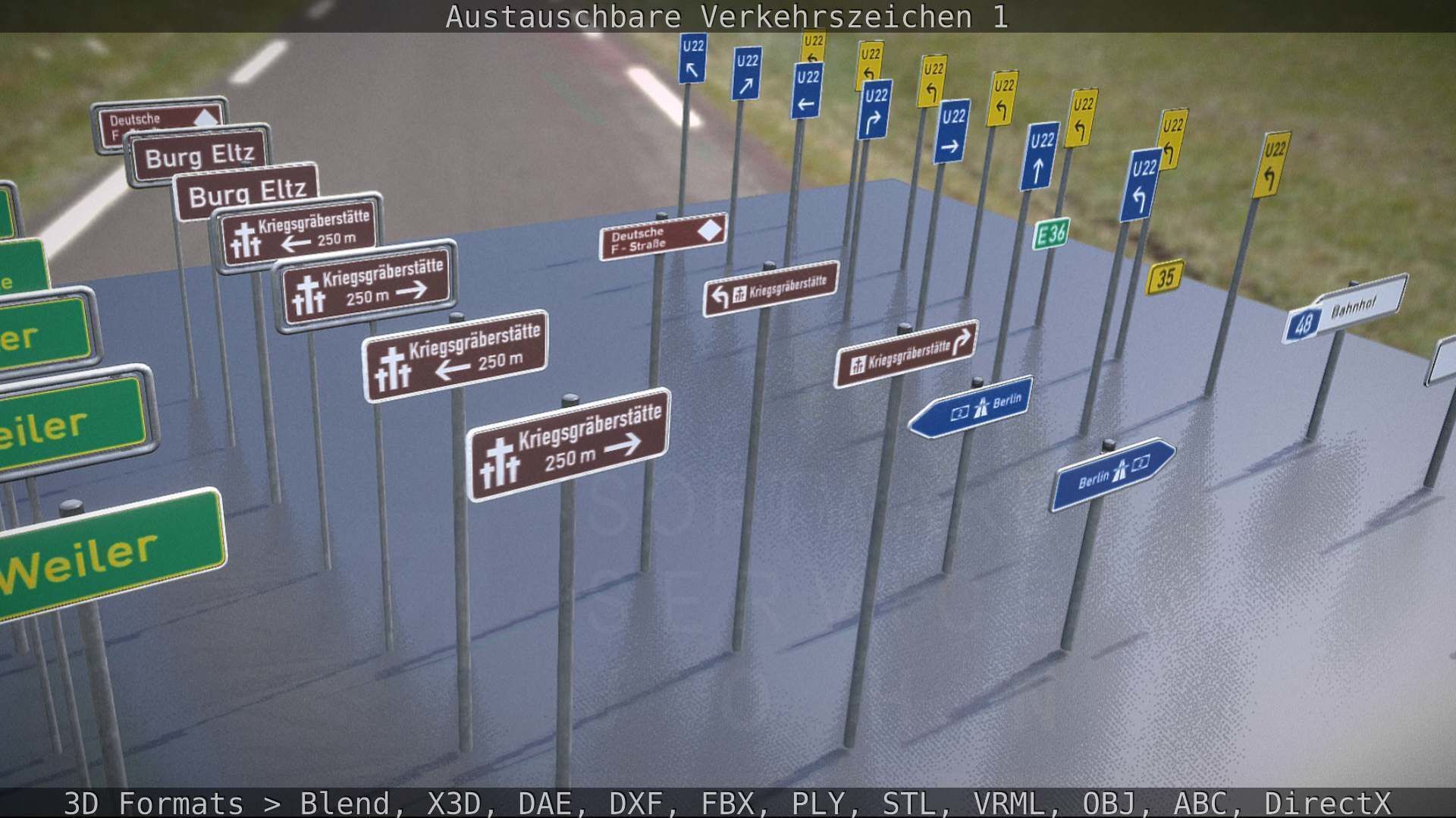 Austauschbare Verkerszeichen Low-poly 3D model_59